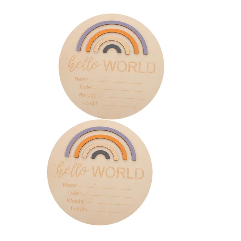 Wooden Rainbow Baby Monthly Milestone Cards Set Of 2 For Newborn Photography - Image 1